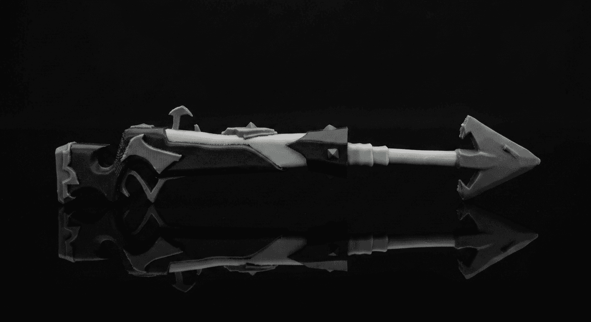 Fusil à grappin d’obsidienne — impression 3D, La Cale aux Trésors